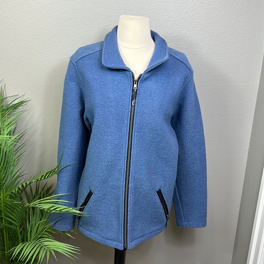 Ibex Men’s Merino Wool Full Zip Jacket Size M Blue Warm